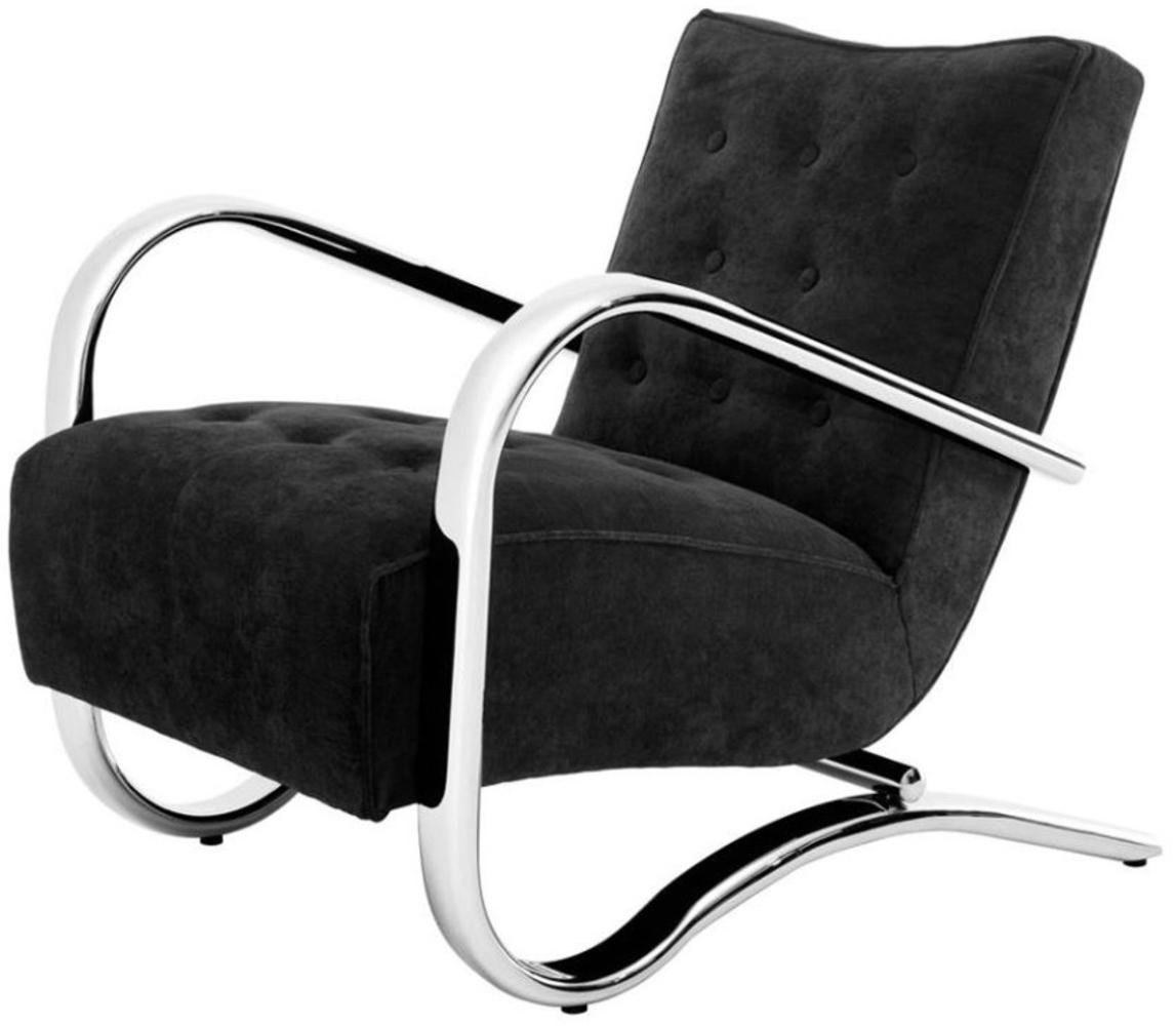 Casa Padrino Luxus Sessel Schwarz 64 x 82 x H. 75 cm - Designer Möbel Bild 1