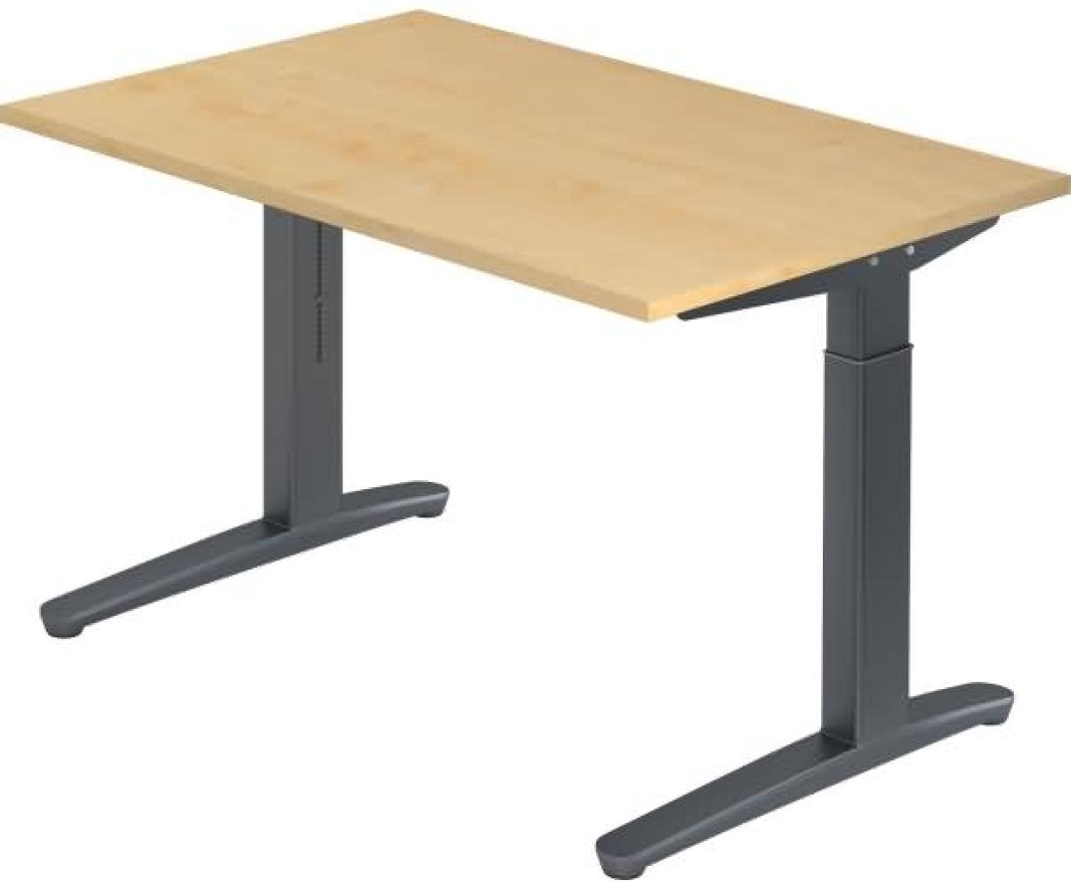 'XB12' Schreibtisch, C-Fuß, 120x80cm, Ahorn / Graphit Bild 1