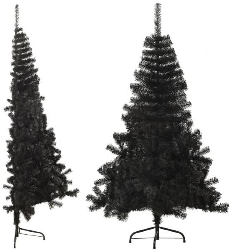 Künstlicher Halb-Weihnachtsbaum mit Ständer Schwarz 120 cm PVC Bild 1