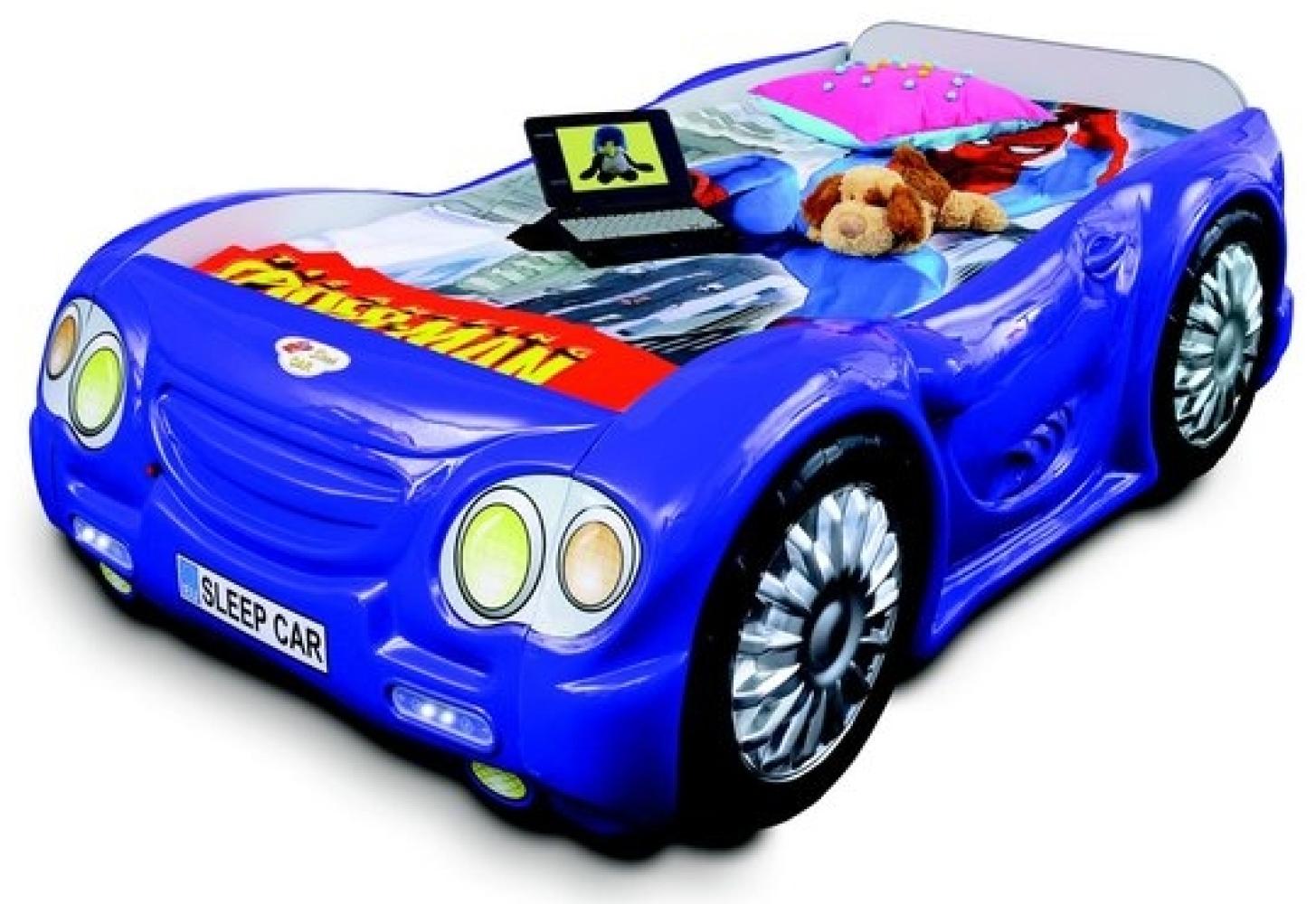 Rennwagen Auto Bett mit Matratze Kinderbett Autobett Kinderzimmer Blau Bild 1