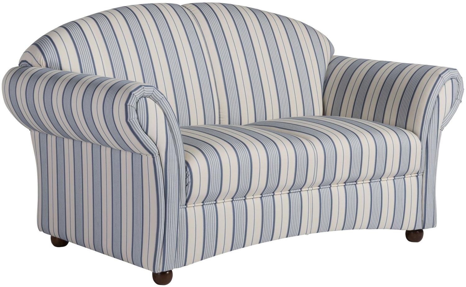 Sofa 2-Sitzer Kama Bezug Flachgewebe Buche nussbaum dunkel / blau 21559 Bild 1