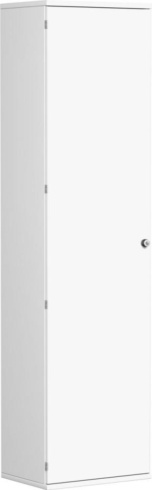 Garderobenschrank mit ausziehbarem Garderobenhalter, 60x42x230cm, Weiß Bild 1