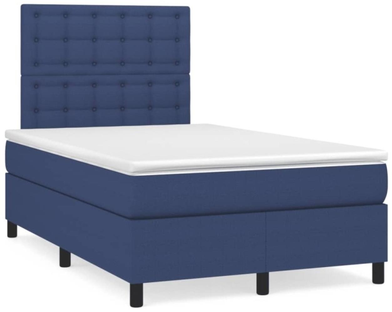 Boxspringbett mit Matratze & LED Blau 120x190 cm Stoff (Farbe: Blau) Bild 1