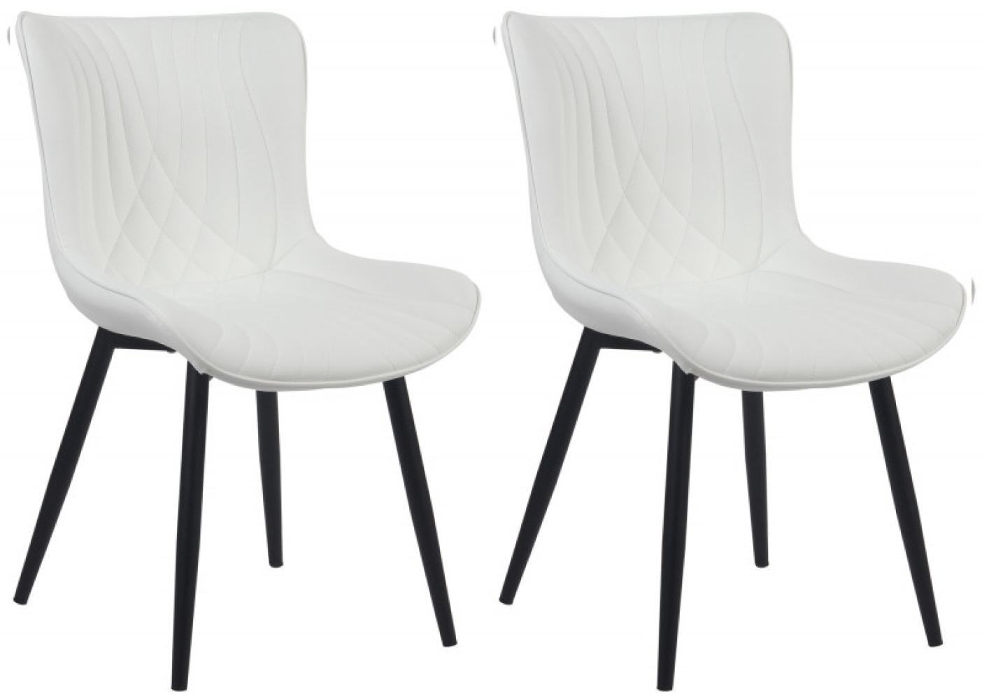 2er Set Stühle Brady Kunstleder (Farbe: weiß) Bild 1