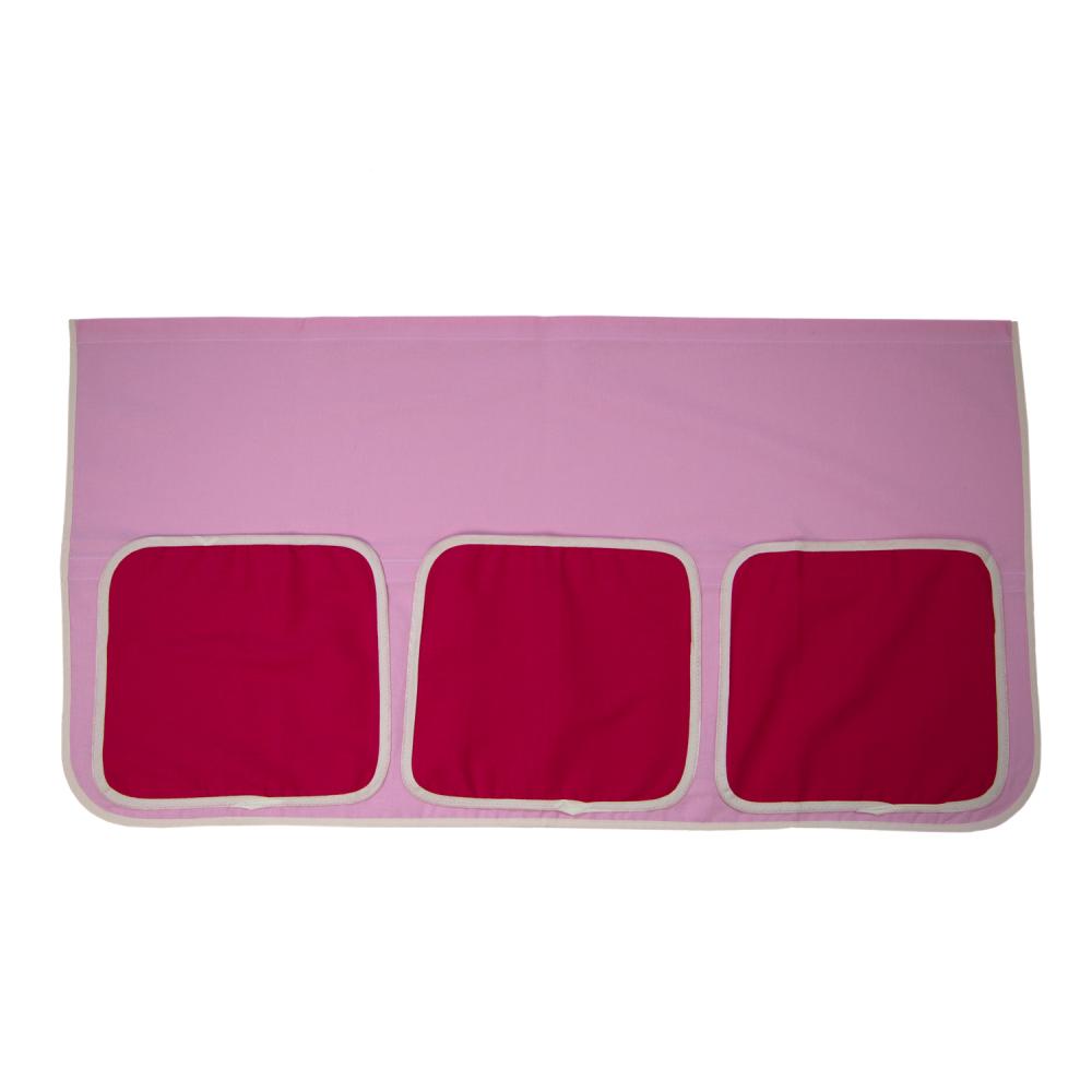 Bett Tasche Stofftasche für Hochbett Bettzubehör pink Stoff Kinderbett Vorhang Bild 1