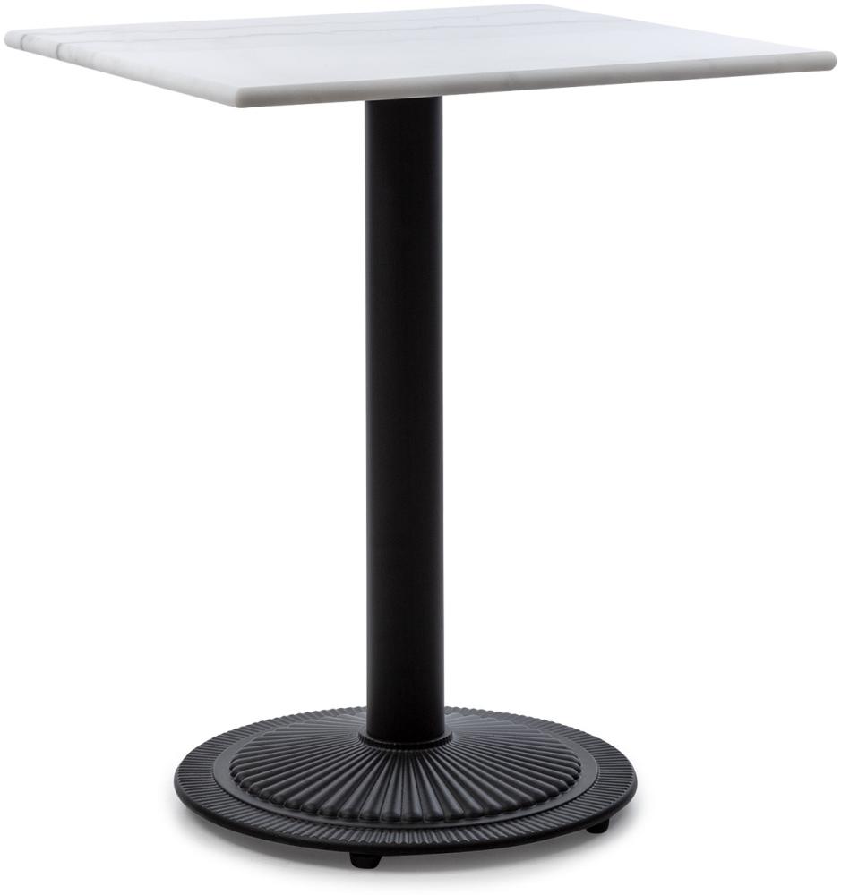 Patras Onyx Bistro-Tisch mit Jugendstil Marmor 60 x 60 cm Höhe: 72 cm rund Weiß Bild 1