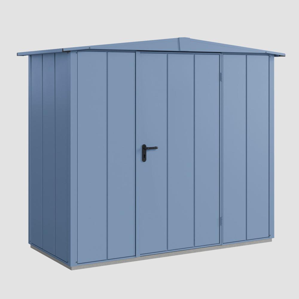 Hörmann Ecostar Aktionsangebot Metall-Gerätehaus Elegant mit Satteldach Typ 1, 108 x 238 cm , taubenblau, 2,6 m²,1-flüglige Tür Bild 1