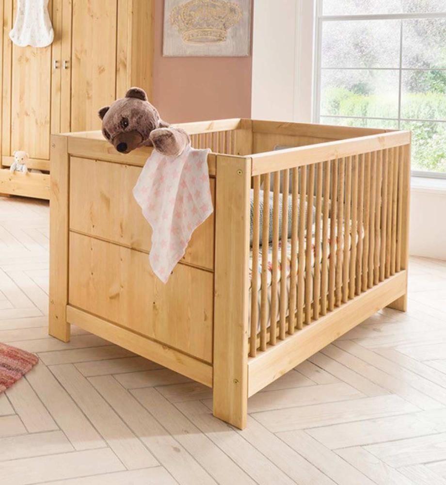 Babybett VITA 140 x 70 cm Kinderbett mit Sprossen Kiefer massiv Bild 1