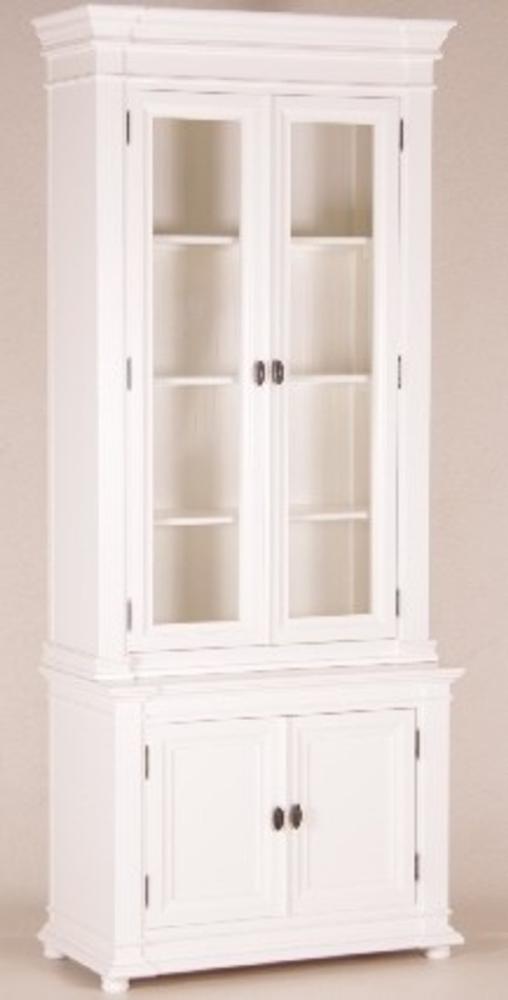 Casa Padrino Shabby Chic Landhaus Stil Schrank Buffetschrank Weiß B 100 H 242 cm- Schrank Esszimmer Bild 1