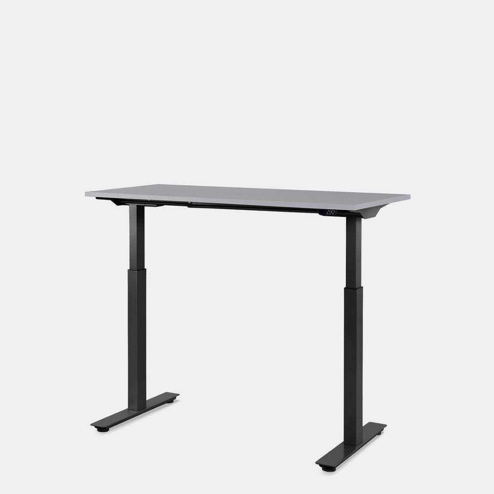 120 x 60 cm WRK21® SMART - Grau Uni / Schwarz elektrisch höhenverstellbarer Schreibtisch Bild 1