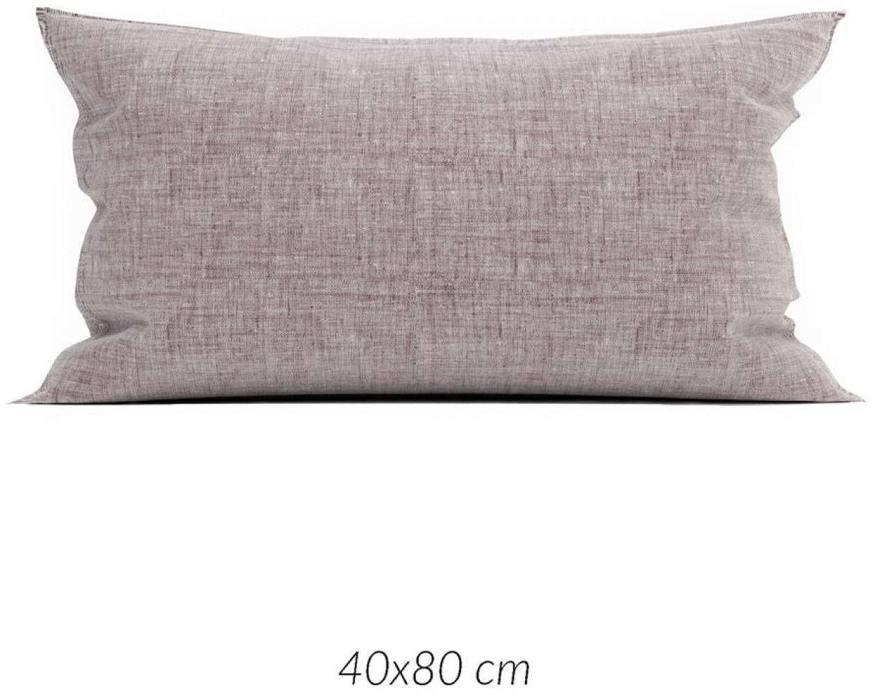 2 Stück Zo! Home Cotton Kissenbezüge 40x80 Lino Purple Lavendel pflaume meliert uni Bild 1