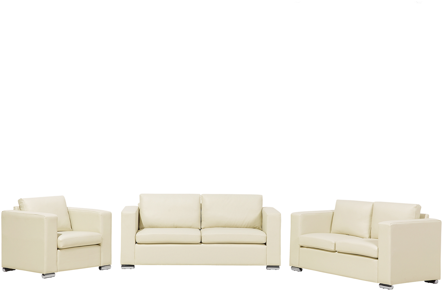 Sofa Set Leder beige 6-Sitzer HELSINKI Bild 1