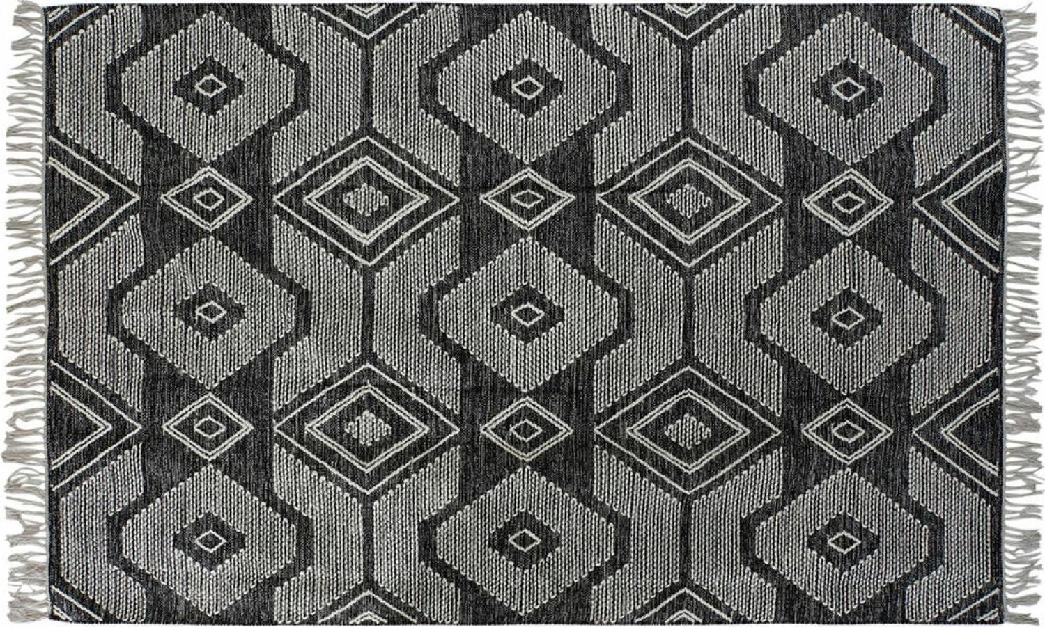 Teppich DKD Home Decor Weiß Schwarz Baumwolle (120 x 180 x 1 cm) Bild 1