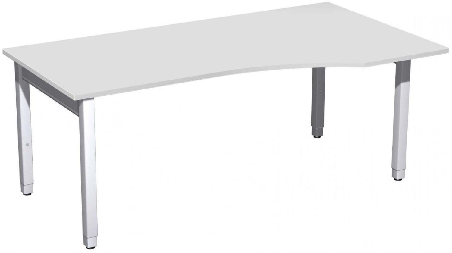 PC-Schreibtisch '4 Fuß Pro Quadrat' rechts höhenverstellbar, 180x100x68-86cm, Lichtgrau / Silber Bild 1