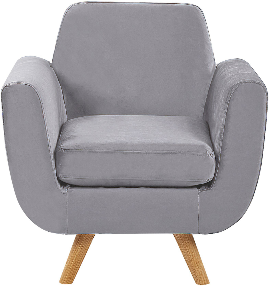 Sofa Set Samtstoff abnehmbarer Bezug grau 6-Sitzer BERNES Bild 1