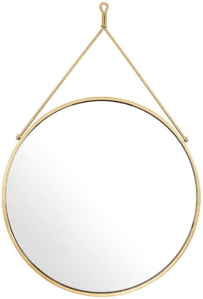 Casa Padrino Luxus Edelstahl Wandspiegel Gold Ø 65 x 3 x H. 97 cm - Garderoben Spiegel - Wohnzimmer Spiegel - Schlafzimmer Spiegel - Luxus Qualität Bild 1