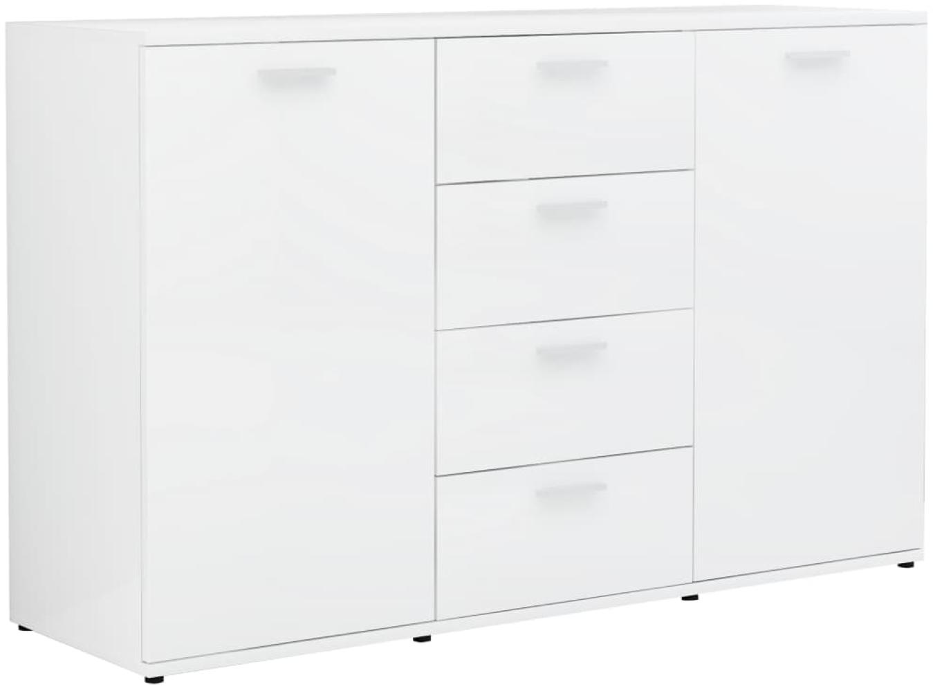 vidaXL Sideboard Hochglanz-Weiß 120×35,5×75 cm Spanplatte Bild 1