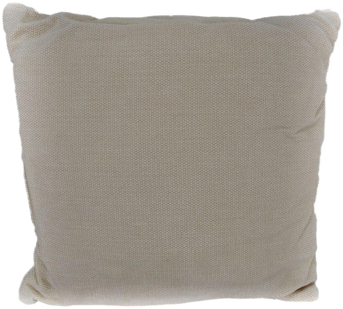 Chenille Dekokissen 45 x 45 cm Couchkissen einfarbig mit Reißverschluss creme Bild 1