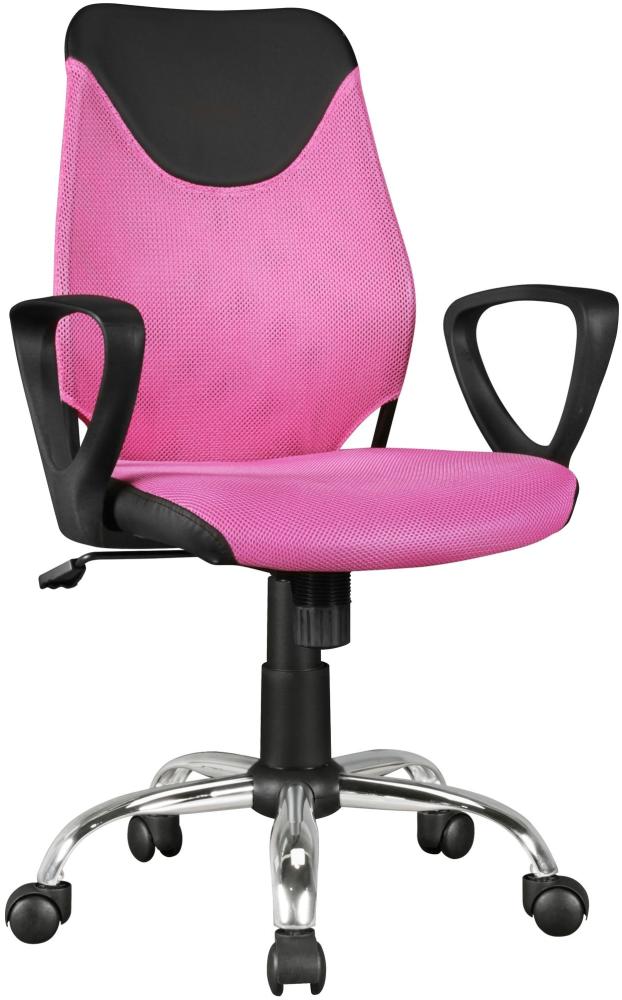 KADIMA DESIGN Kinderschreibtischstuhl DAVOS Nylon - höhenverstellbarer Ergonomie-Stuhl für Kinder & Jugendliche, elegant & strapazierfähig. Farbe: Rosa Bild 1