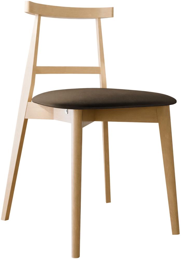 Esszimmerstuhl Hazren, Stuhl aus Buchenholz für Küche, Restaurant (Buche / Magic Velvet 2205) Bild 1