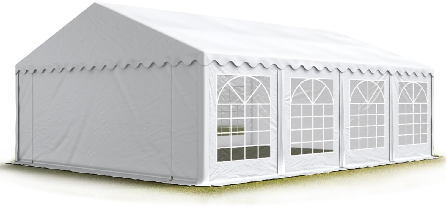 TOOLPORT Party-Zelt Festzelt 5x8 m feuersicher Garten-Pavillon -Zelt PVC Plane 750 N in weiß Wasserdicht Bild 1