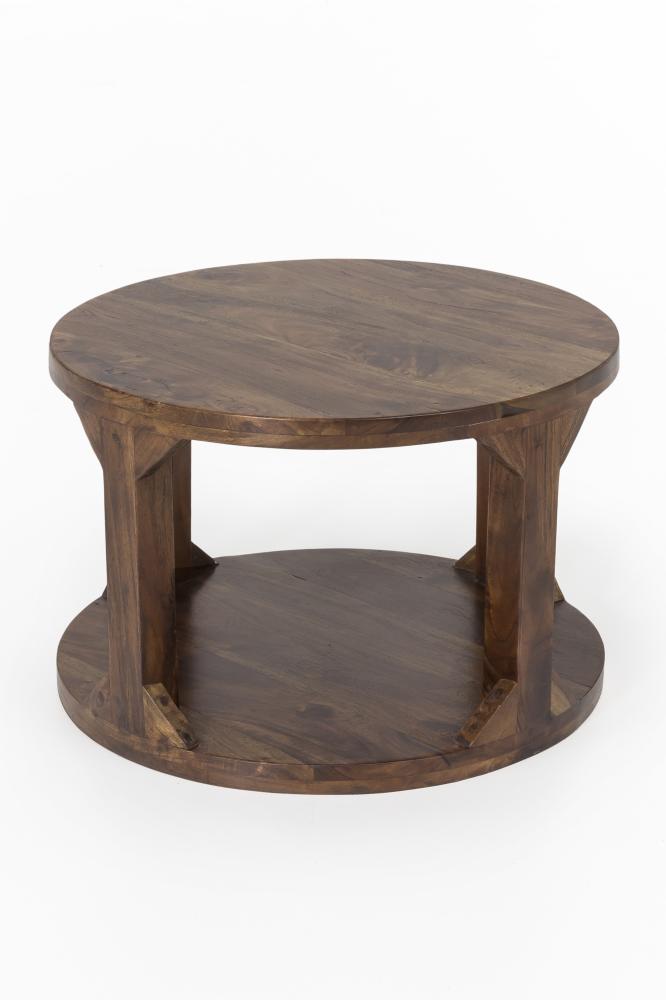 Couchtisch Massivholz Akazie 60cm Wohnzimmertisch Holz Tisch India Beistelltisch Bild 1