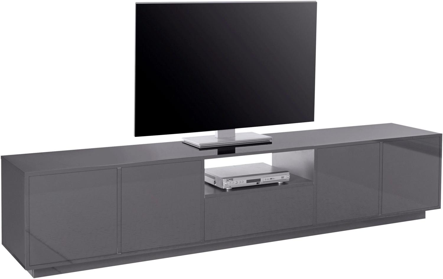 TV-Board >Syrakus< in anthrazit hochglanz - 220x46x41,4 (BxHxT) Bild 1