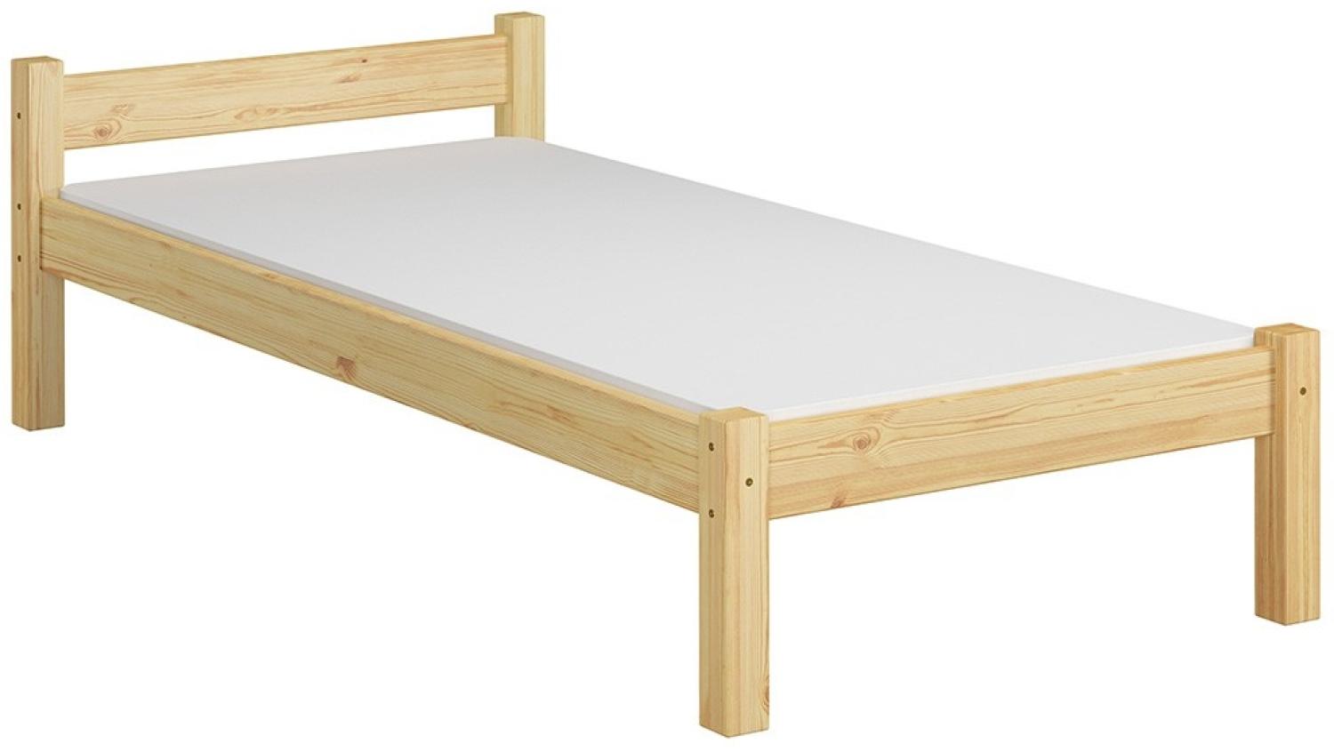 Futonbett Bettrahmen 90x200 Einzelbett Kiefer natur Massivholzbett Rollrost Matratze 60.36-09 M Bild 1