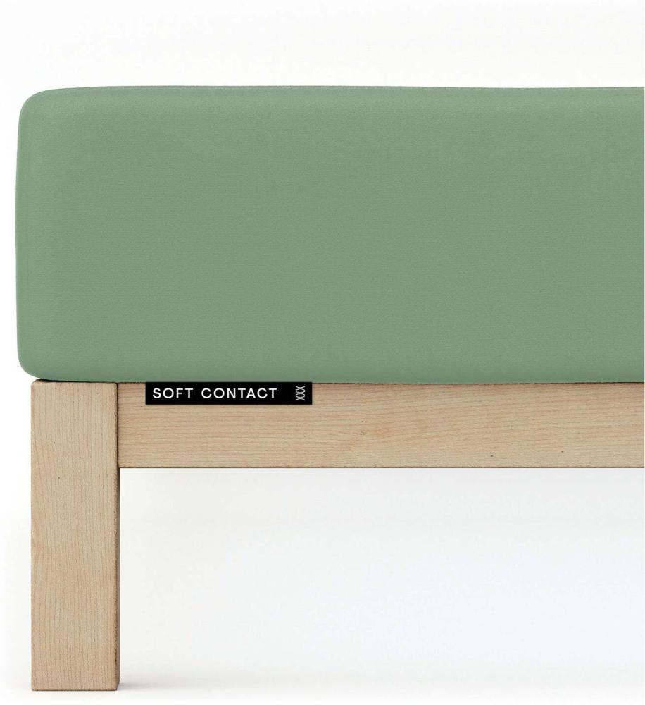 Schlafgut Jersey Spannbetttuch Soft Contact | 140x200 - 160x200 cm | green-mid Bild 1