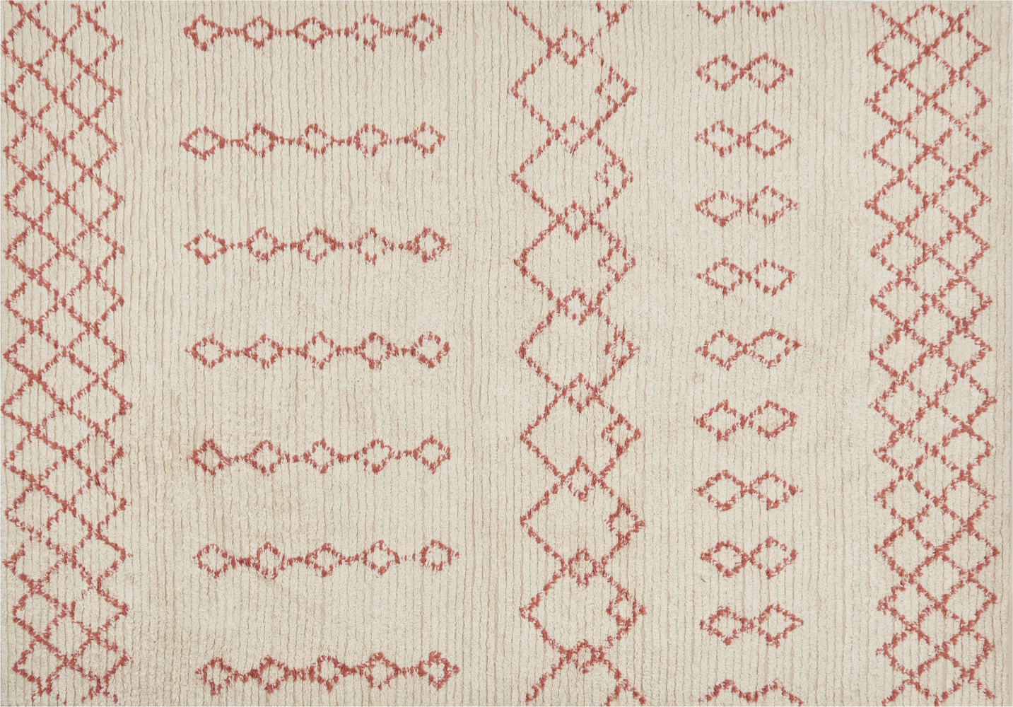 Teppich Baumwolle beige rosa 160 x 230 cm geometrisches Muster Kurzflor BUXAR Bild 1