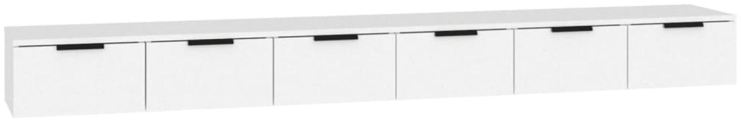 Wandschränke 2 Stk. Hochglanz-Weiß 102x30x20 cm Holzwerkstoff Bild 1