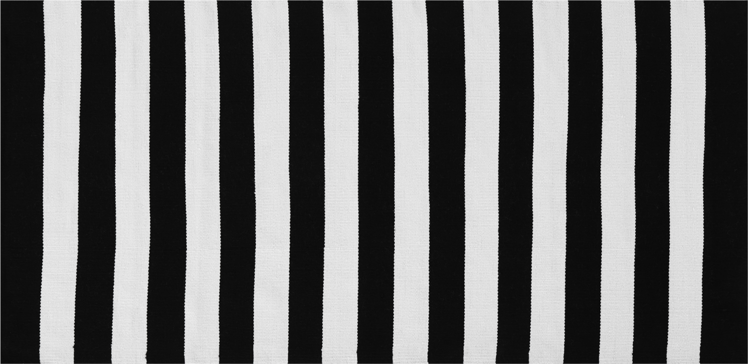Outdoor Teppich schwarz-weiß 80 x 150 cm Streifenmuster Kurzflor TAVAS Bild 1