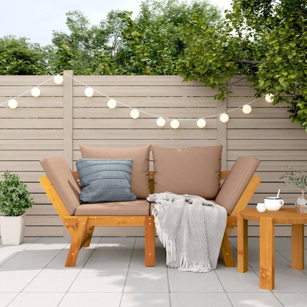 vidaXL Gartenbank mit Kissen 2-in-1 Massivholz Akazie Bild 1