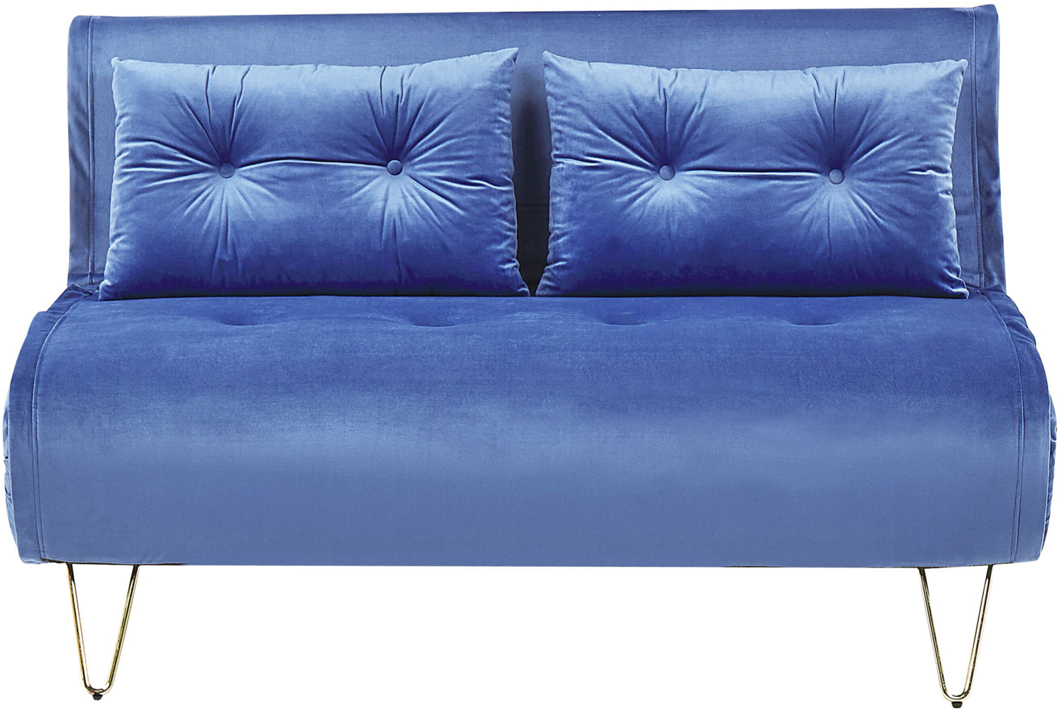 Schlafsofa 2-Sitzer Samtstoff marineblau VESTFOLD Bild 1