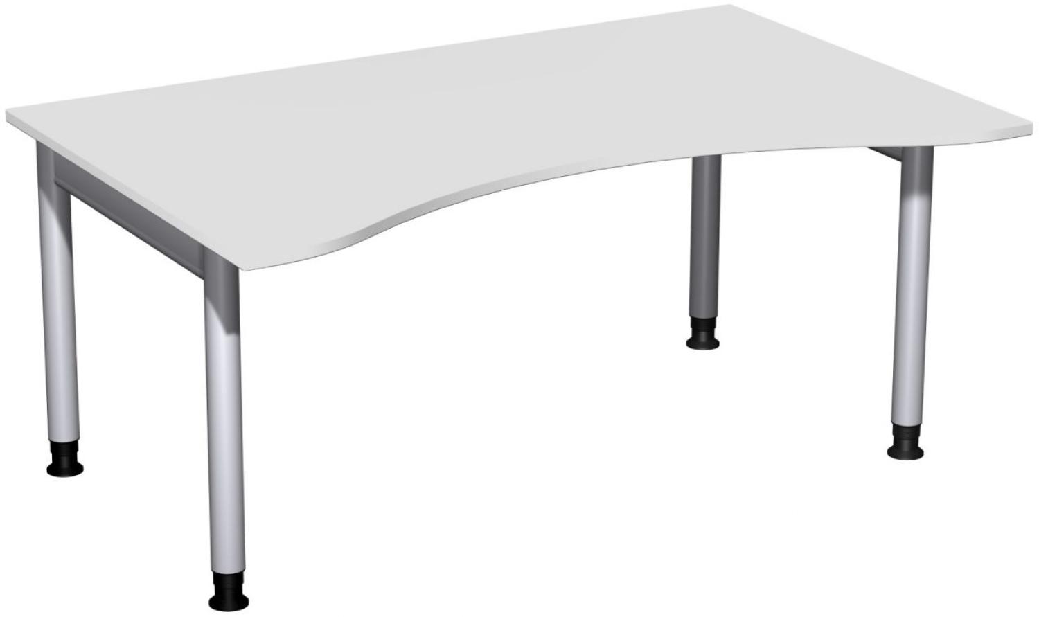 Schreibtisch '4 Fuß Pro' höhenverstellbar, 160x100cm, Lichtgrau / Silber Bild 1