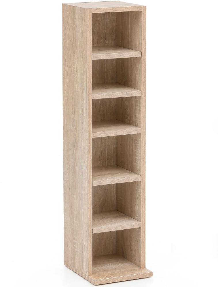 Standregal, Bücherregal mit 6 Fächern, weiß, 21 x 91 x 25,5 cm Bild 1