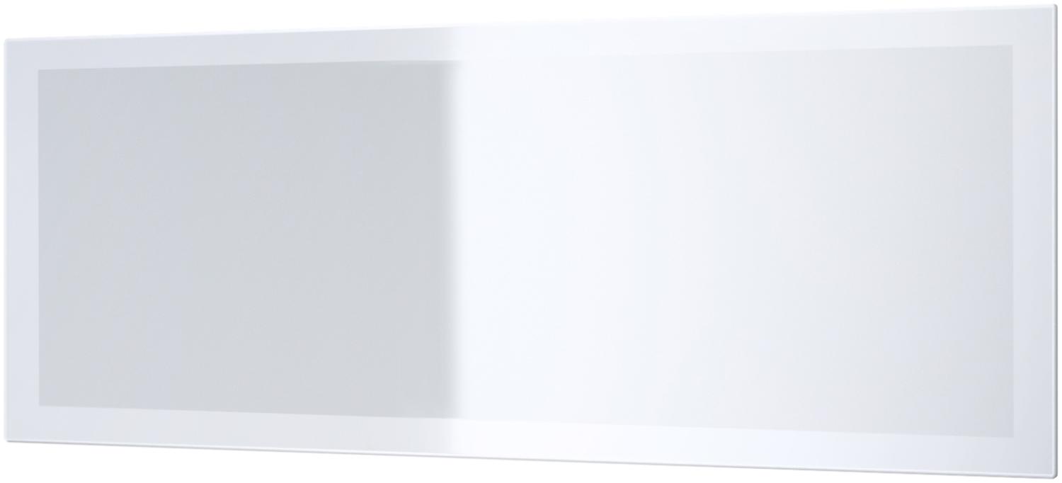 Vladon Spiegel Lima, Wandspiegel mit Rahmen im modernen Stil, Weiß Hochglanz (139 x 55 cm) Bild 1