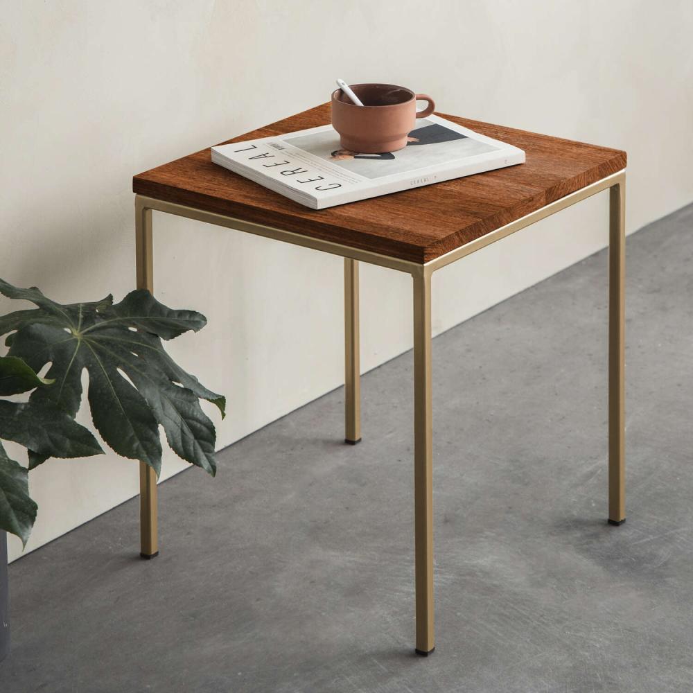 Cube Table Buchenholz /Gestell Gold Bild 1