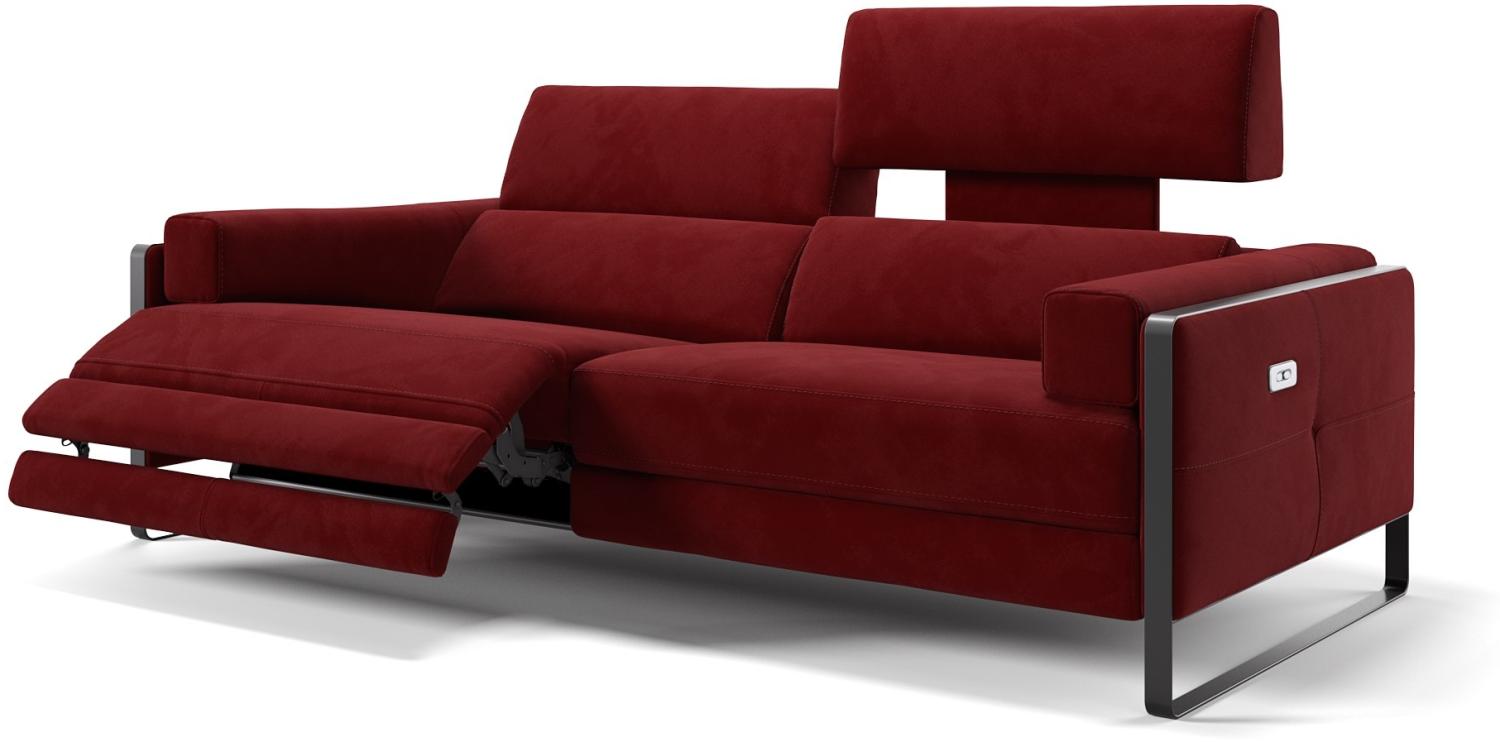Sofanella Dreisitzer MILO Stoffcouch Stoffsofa Sitzverstellung in Rot Bild 1