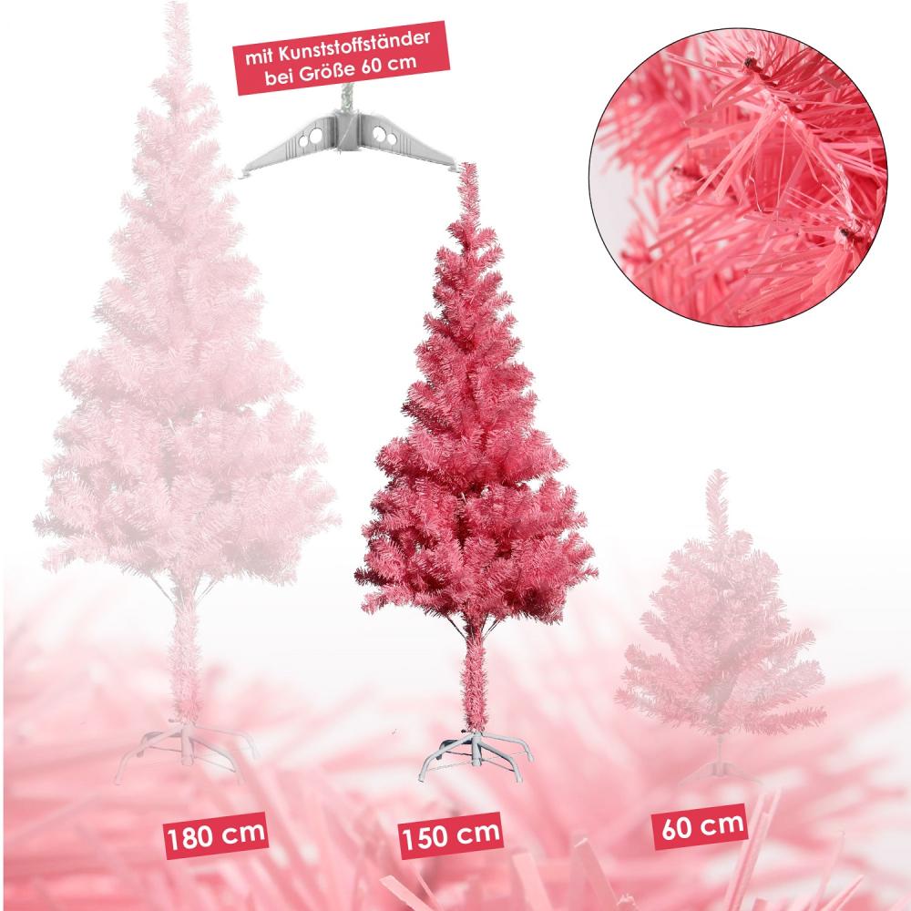 Künstlicher Weihnachtsbaum inkl. Ständer Tannenbaum Christbaum pink 150cm Bild 1