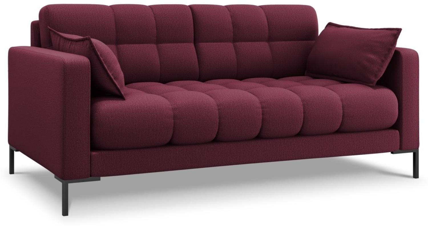 Micadoni 2-Sitzer Sofa Mamaia | Bezug Dark Red | Beinfarbe Black Metal Bild 1