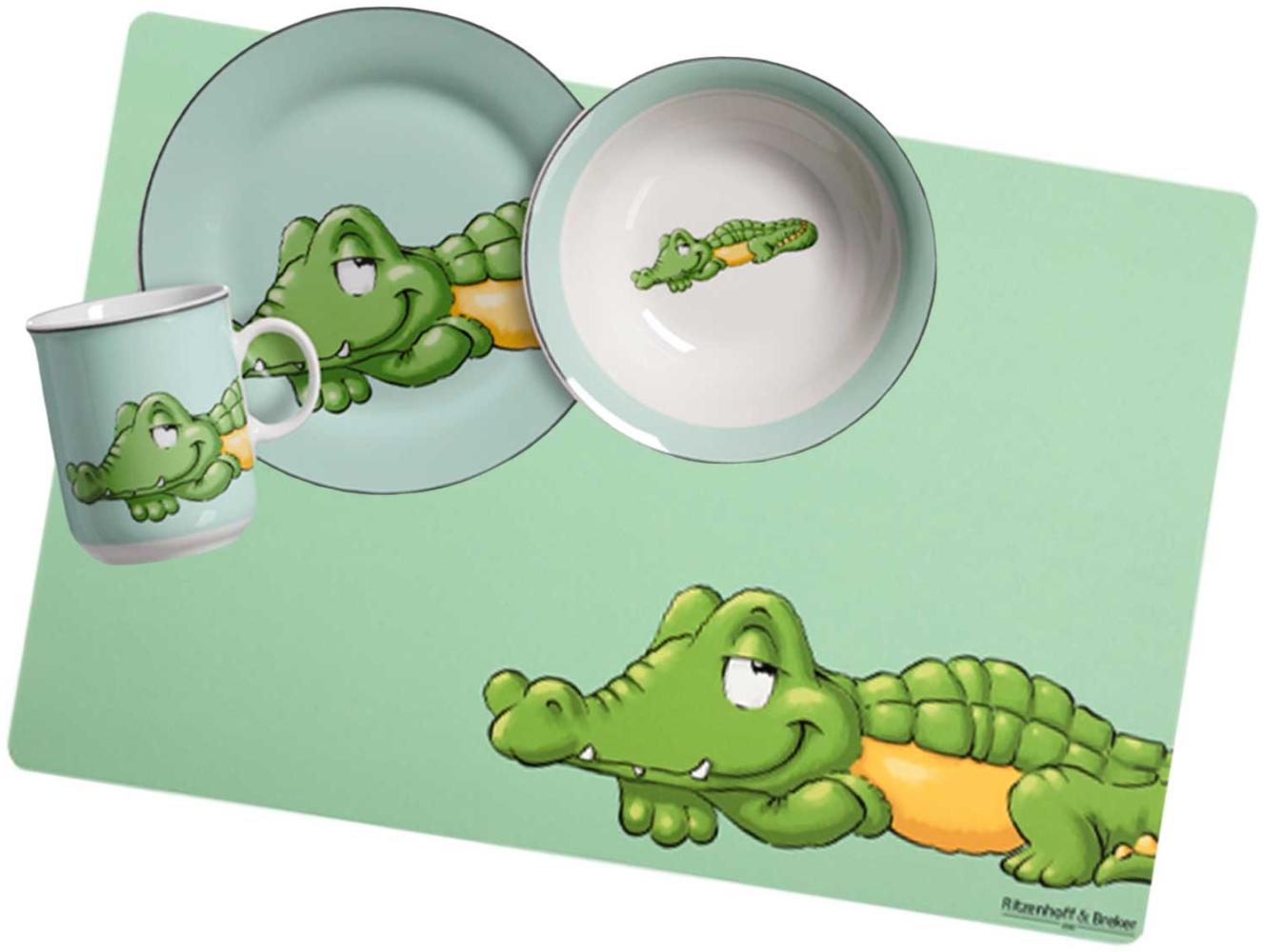 Ritzenhoff & Breker HAPPY ZOO Kindergeschirr + Tischmatte Krokodil Bild 1