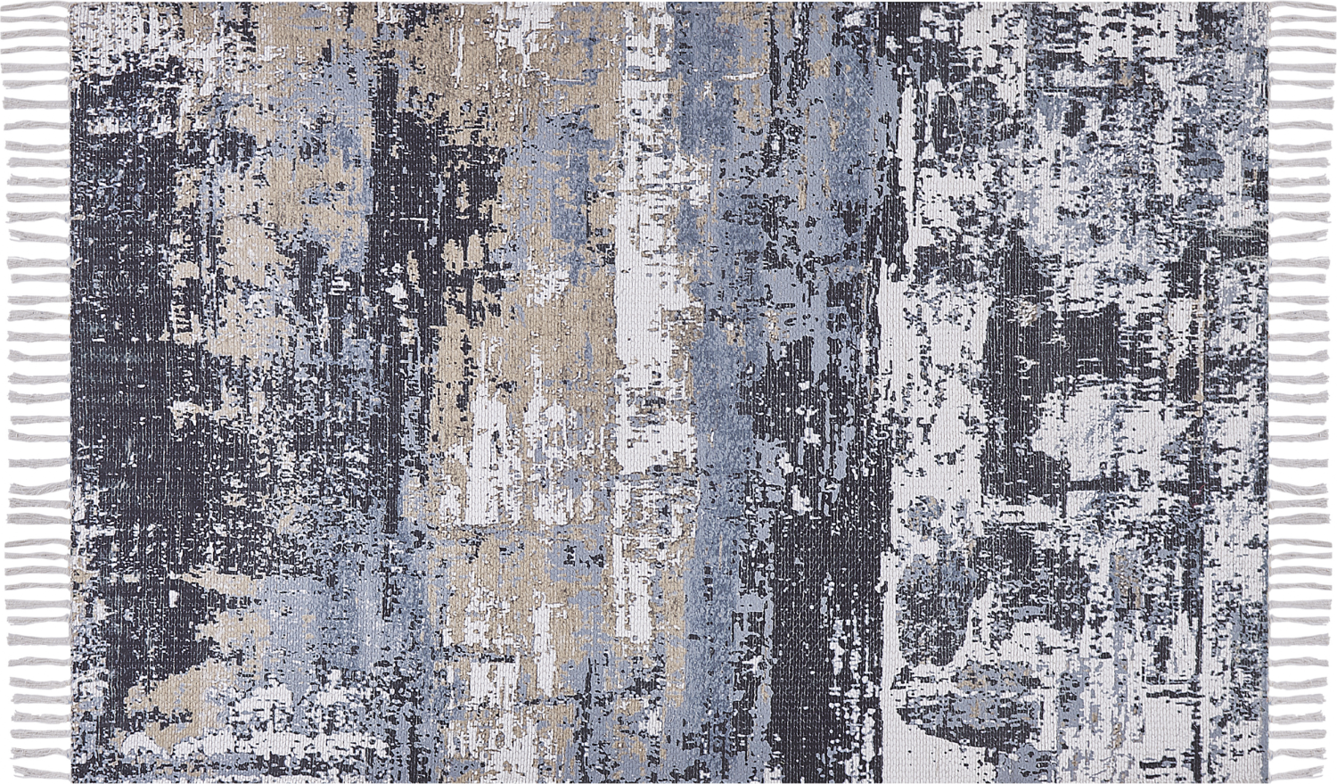 Teppich mehrfarbig 150 x 230 cm abstraktes Muster Fransen Kurzflor KONAKLI Bild 1