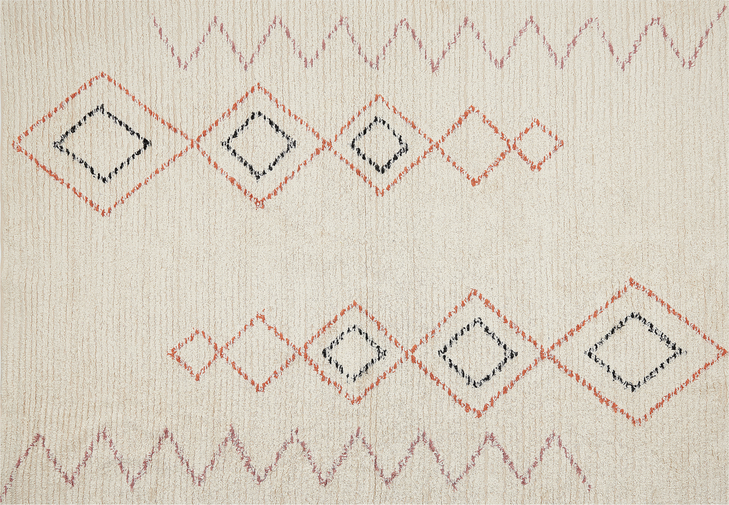 Teppich Baumwolle beige 160 x 230 cm geometrisches Muster GUWAHATI Bild 1