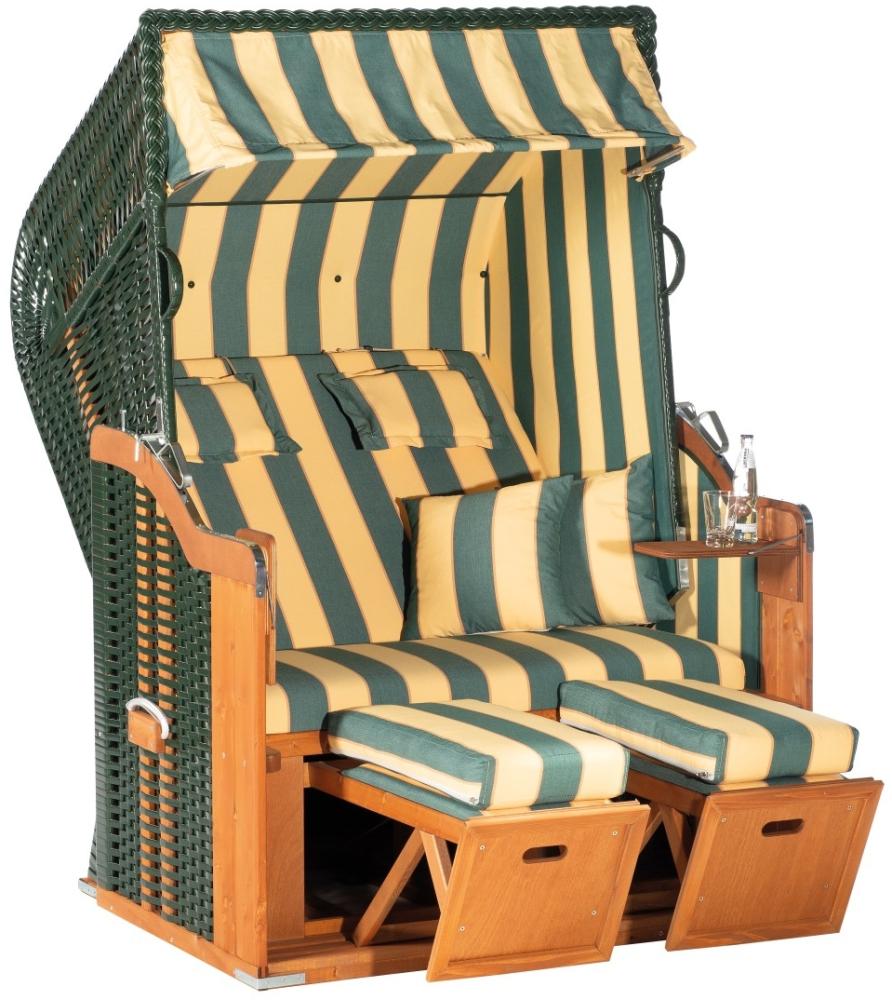 RUSTIKAL 250 Plus Polyrattan 2-Sitzer Strandkorb Fichte grün Bild 1