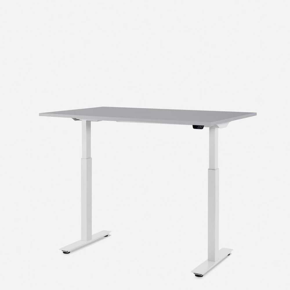 120 x 80 cm WRK21® SMART - Grau Uni / Weiss elektrisch höhenverstellbarer Schreibtisch Bild 1
