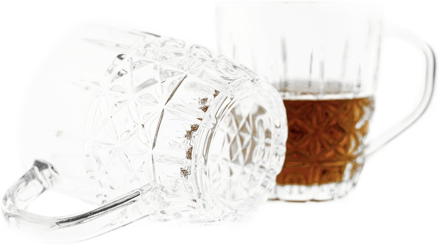 Almina Lara 6er-Gläser Set mit Henkel Teeglas Kaffeeglas Transparent mit Design Bild 1