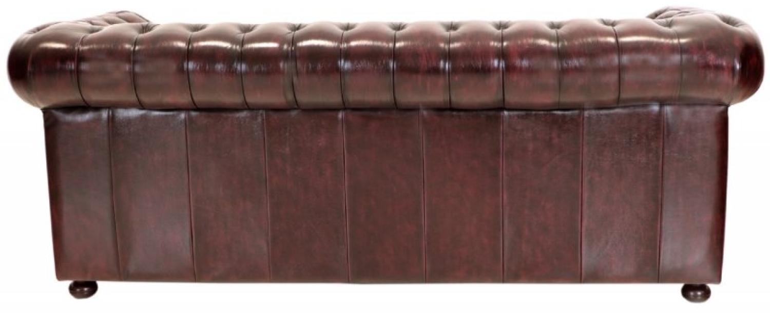 Dreisitzer-Sofa Chesterfield Manchester aus echtem Rindsleder New Red Bild 1