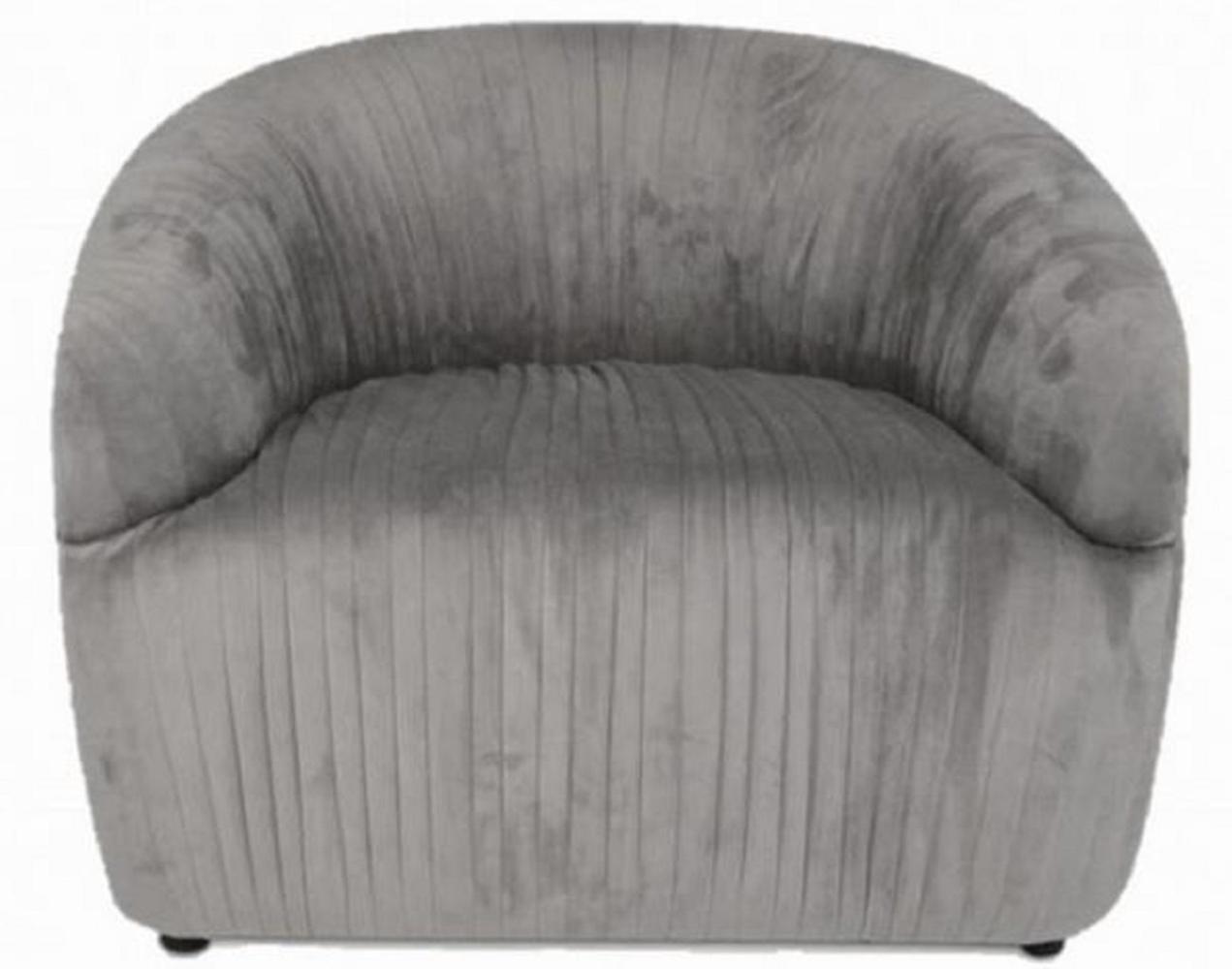 Casa Padrino Luxus Samt Sessel Grau 83 x 83 x H. 66 cm - Wohnzimmermöbel Bild 1