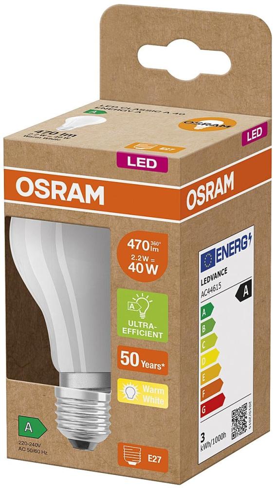 Osram LED-Lampe LED LAMPS ENERGY CLASS A ENERGY EFFICIENCY FILAMENT CLASSIC A 40 2. 5 W/3000 K E27 Bild 1